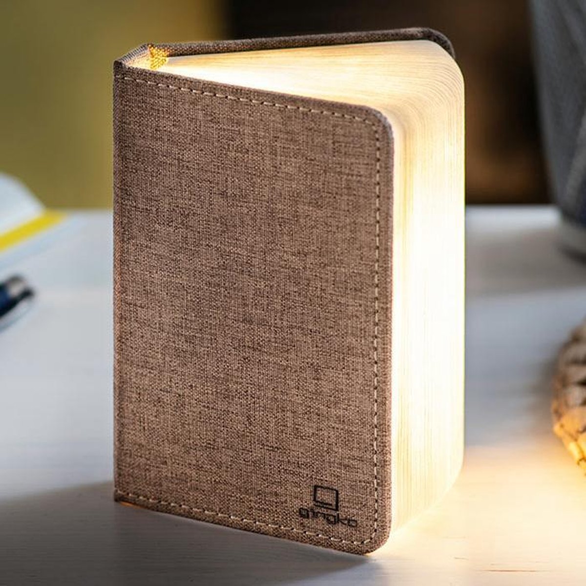 Gingko Mini Smart LED Book Light - Coffee Brown