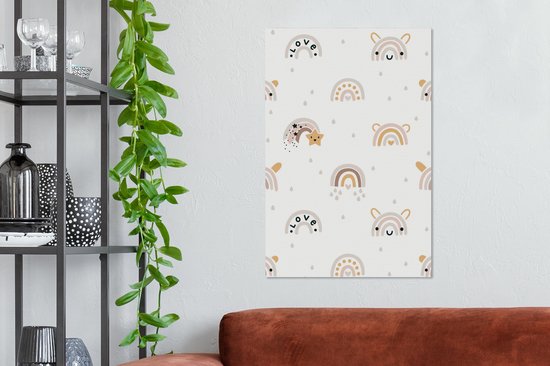 Motif enfant avec de jolis arcs-en-ciel 60x90 cm - Tirage photo sur toile (Décoration murale salon / chambre)