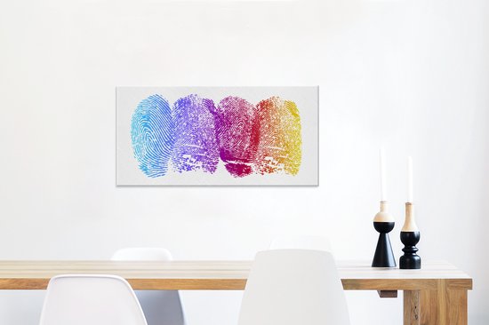 Empreintes digitales sur toile 2cm 160x80 cm - Tirage photo sur toile (Décoration murale salon / chambre)