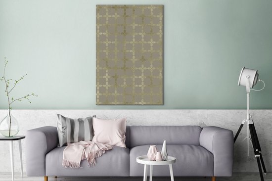 Luxe motif doré clair sur fond gris 120x180 cm - Tirage photo sur toile (Décoration murale salon / chambre) XXL / Groot format!