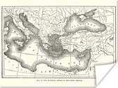 Carte Vintage de l'empire byzantin papier affiche