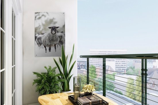 Décoration de jardin Moutons - Neige - Hiver - 40x60 cm - Poster jardin - Toile jardin - Poster extérieur