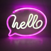 Neon verlichting - Hello - Roze sfeerlicht - Wandlamp