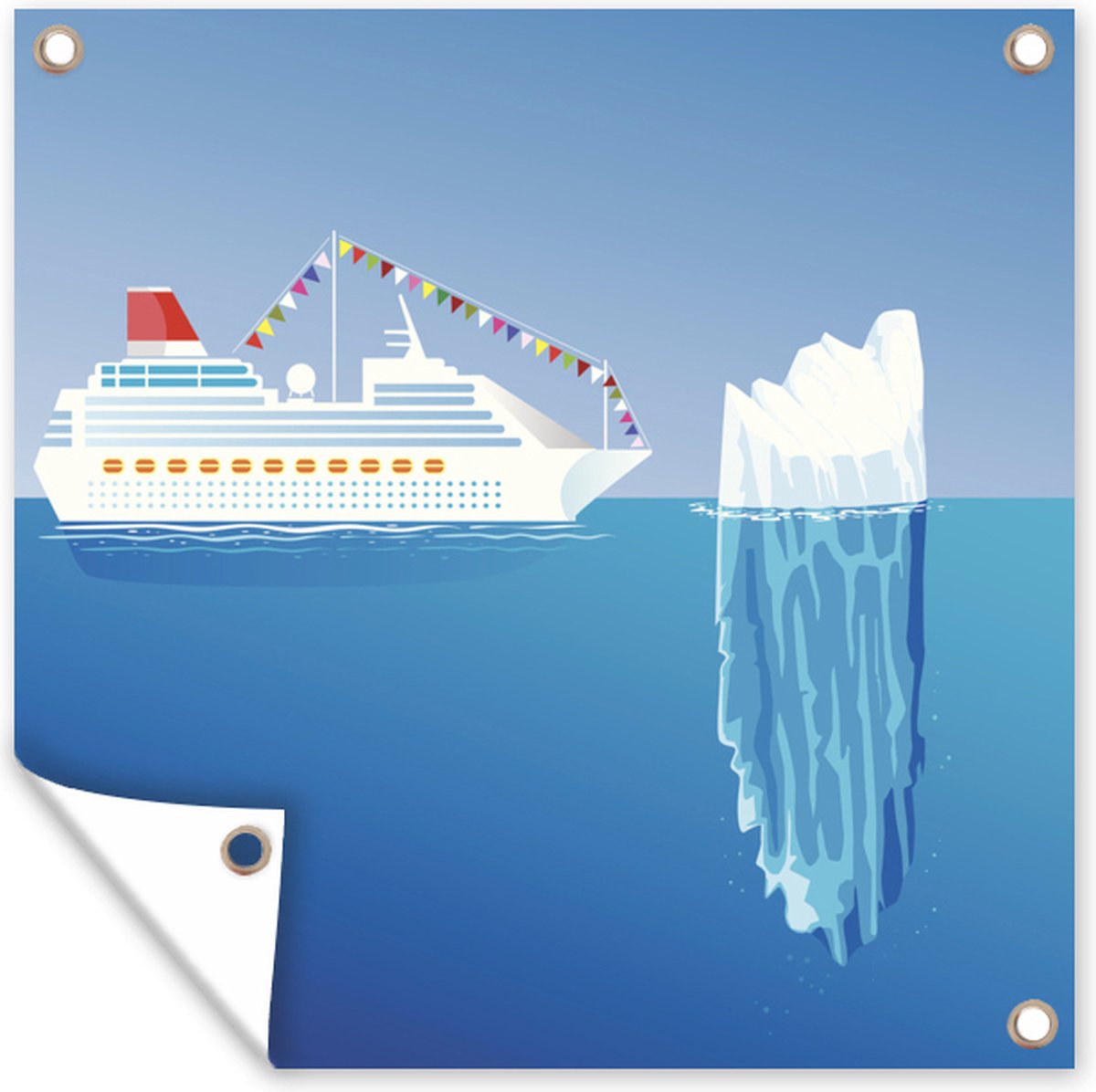 Affiche Poster 30x30cm - Iceberg Bateau Océan - Décoration Murale ARTTOR
