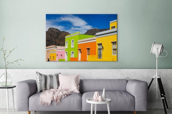 Canvas Schilderij Zuid afrika - Kaapstad - Huis - 120x80 cm - Wanddecoratie