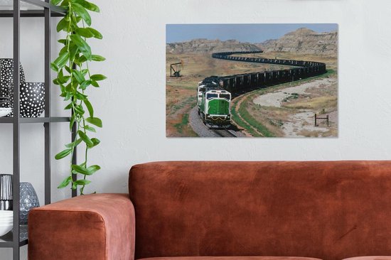 Une longue locomotive à vapeur aux Etats-Unis Toile 90x60 cm - Tirage photo sur toile (Décoration murale salon / chambre)