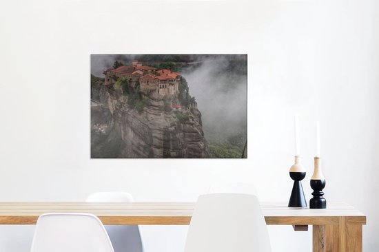 Les monastères des Météores entre les nuages Toile 60x40 cm - Tirage photo sur toile (Décoration murale salon / chambre)