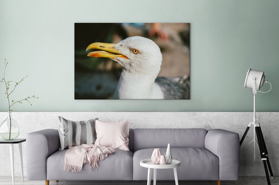 Angry Seagull 180x120 cm - Tirage photo sur toile (Décoration murale salon / chambre) XXL / Groot format!