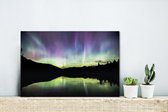 Canvas Schilderij Noorderlicht in het Nationaal park Jasper in Canada - 30x20 cm - Wanddecoratie