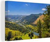 Canvas schilderij 180x120 cm - Wanddecoratie Uitzicht over het het Nationaal park Whanganui in Nieuw-Zeeland - Muurdecoratie woonkamer - Slaapkamer decoratie - Kamer accessoires - Schilderijen