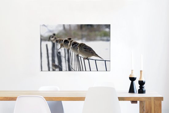 Roseaux sur une clôture Toile 90x60 cm - Tirage photo sur toile (Décoration murale salon / chambre)