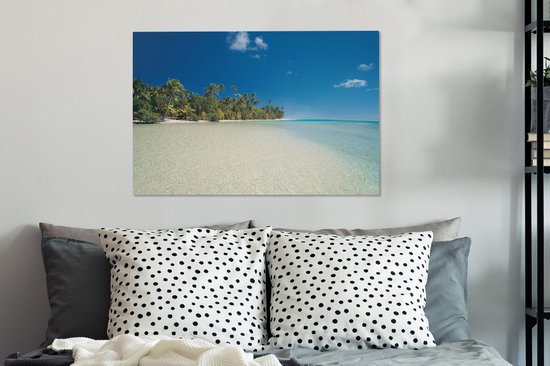 La plage exotique de One Foot Island toile 60x40 cm - Tirage photo sur toile (Décoration murale salon / chambre)