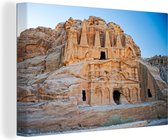 Canvas Schilderij Tombes van het oude Petra Jordanie - 90x60 cm - Wanddecoratie