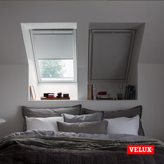 VELUX Store à enrouleur occultant d'origine (DKL), cadre argenté, PK08, beige
