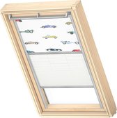 VELUX Origineel Verduisterend Rolgordijn Plus Plissé (DFD), Zilveren Kozijn, UK04, Racing Cars