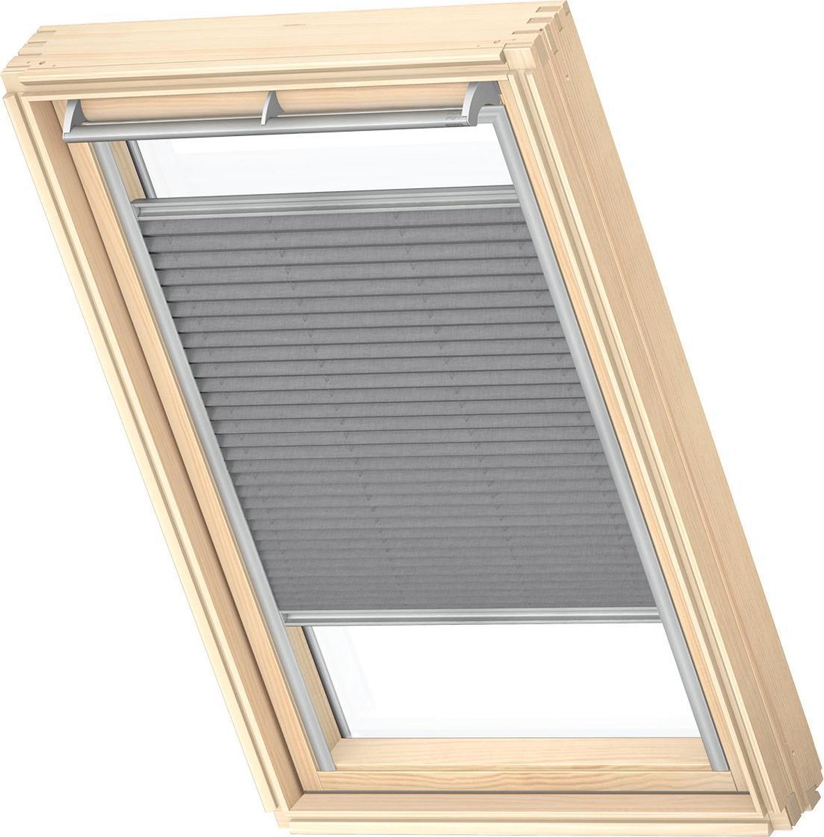 VELUX Origineel Plisségordijn (FHL), Zilveren Kozijn, C02, Dark Grey