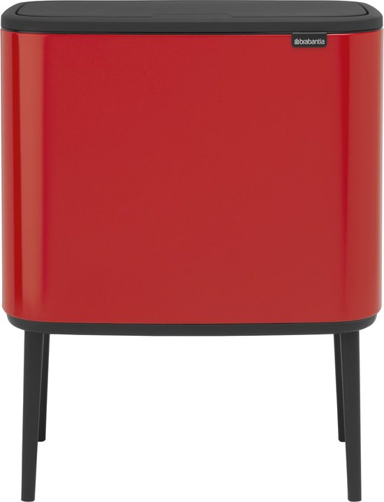 Brabantia - 316005 - Poubelle Bo Touch Bin, 3 x 11 litres, Rouge