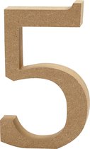 Nummer. 5. H: 8 cm. 1.5 cm. mdf - 1 st