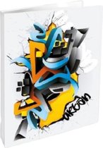 Verhaak Ringband Graffiti 23-Rings A4 Karton/Staal Blauw/Geel
