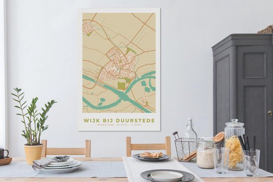 Carte de peinture sur toile - Wijk bij Duurstede - Vintage - 80x120 cm - Décoration murale