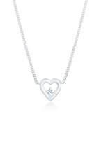 Collier pour femme Elli Pendentif coeur pour femme amour avec diamants (0 ct.) en Argent sterling 925