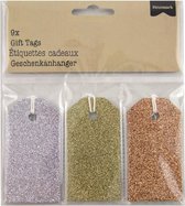 Glitter Cadeau Tags - Multicolor - Glitter - Papier - 3.5 x 7.5 cm