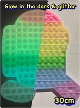 Fidget Toys- Popit XL - pop it XL- Among us - Amongus - Run - Glow in the dark - Rainbow - 30cm