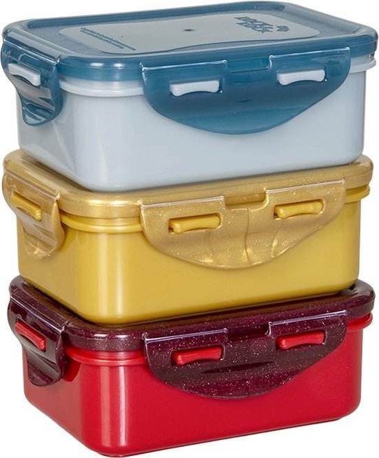 Contenants pour aliments frais Lock & Lock ECO | Boîtes à goûter - 350 ml - Durable - Zéro déchet - 100% plastique recyclé - Set de 3 pièces