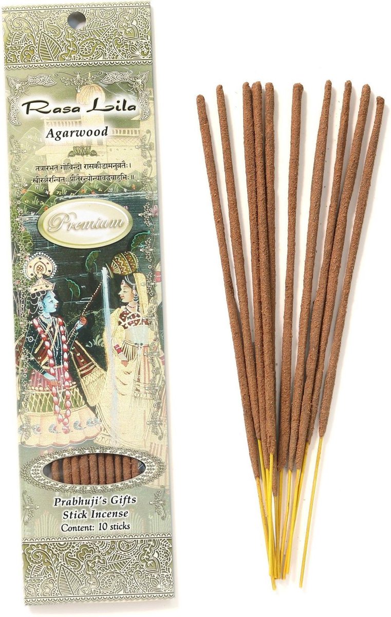 Wierooksticks, handgerold, 'Rasa Lila' met agarwood, 20 sticks