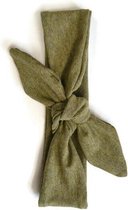 The-dreamstore.com groene gemeleerde baby of kinder knoophaarband, handgemaakt van rekbare tricot.
