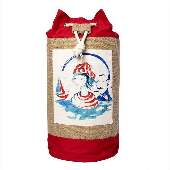 Anemoss Sailor Girl Jute Bag - Sac de plage Reed - Sacs de Sacs de plage Femme