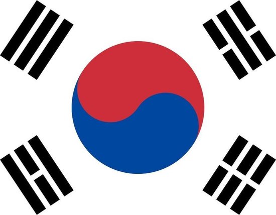 Partychimp Vlag Zuid Korea - 90x150 Cm Polyester - Rood/Wit/Blauw | bol.com