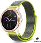 Nylon Smartwatch bandje - Geschikt voor  Garmin Vivomove HR nylon bandje - fluoriserend - Strap-it Horlogeband / Polsband / Armband