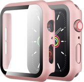 Geschikt voor Apple Watch 4/5/6 40 mm Hoesje en Screen protector in 1 - Roze - iWatch 4/5/6 360 graden - 40 mm