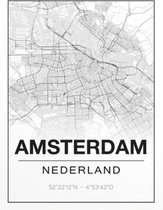 Poster/plattegrond AMSTERDAM - 50x70cm