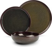 Salt&Pepper Tabo Flare - Serviesset - 4 Persoons - 12 Delig - Blauw/Groen