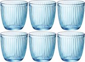 18x Morceaux de verres à eau / verres à jus bleu 290 ml - Verres / verres à boire