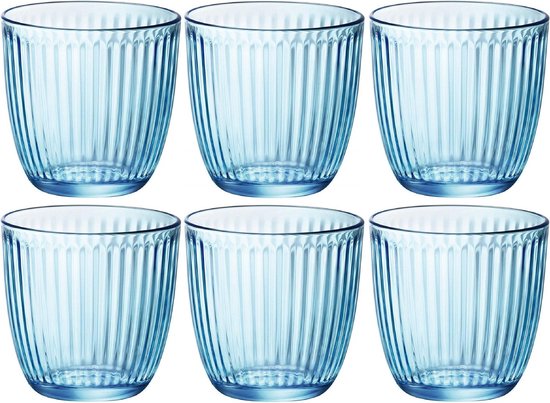 18x Stuks waterglazen/sapglazen blauw 290 ml - Glazen / drinkglazen |  bol.com