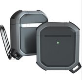 Apple Airpods Pro Armor Case - TPU - Sleutelhanger - Hardcase - Apple Airpods - Grijs