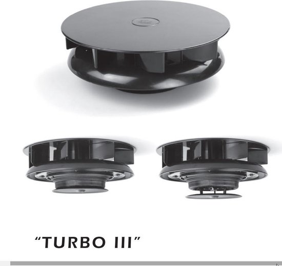 Ventilateur de toit mécanique Turbo 3 noir (taille compacte)