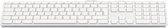 LMP - Aluminium toetsenbord voor Apple iMac met dubbele USB aansluiting en numeriek keyboard - Bedraad - 110 keys - AZERTY (FR/BE) indeling (ISO) - Zilver/Wit