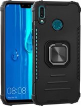 Voor Huawei Y9 (2019) Fierce Warrior-serie Armor All-inclusive schokbestendig aluminium + TPU-beschermhoes met ringhouder (zwart)