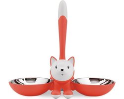 Alessi Tigrito Kattenvoerbak - 32 x 16 cm - RVS - Kunststof - Roodoranje