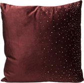 Sierkussen - Kussen - Strass Bordeaux - 45x45xh10cm - Fluweel