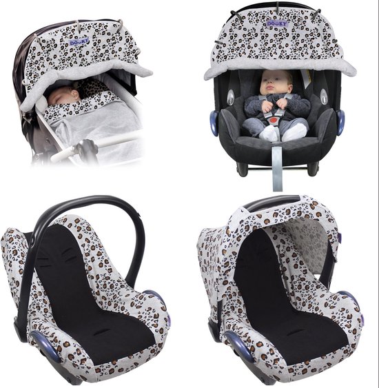 DOOKY COMBI PACK HOODY&SEAT COVER 0+ & DOOKY COVER LITTLE LEOPARD | bol.com