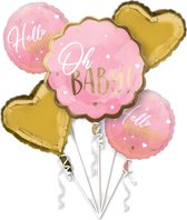 Amscan Folieballonpakket Baby Girl Meisjes Roze 5-delig