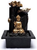 Boeddha Lotusbloem Waterfontein Met Warm Sfeervol LED-licht Tafelmodel 21.5cm x19cm x 31.5cm