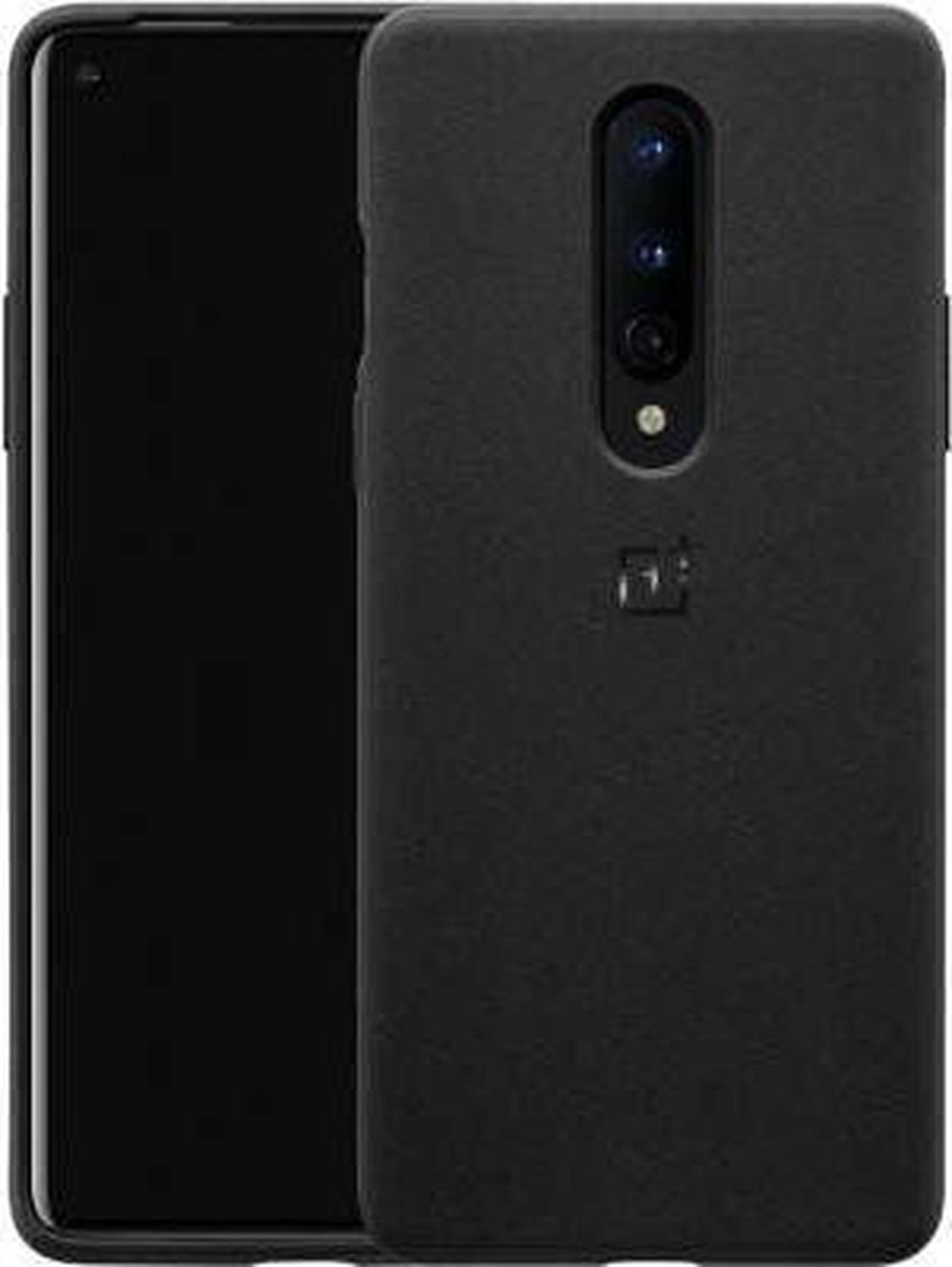 OnePlus 8 Sandstone Bumper Case Hoesje - Zwart