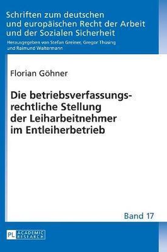 Schriften Zum Deutschen Und Europaeischen Recht der Arbeit U ... - cover