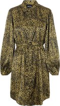 Pieces PCDANNI LS SHIRT DRESS D2D BLACK OLIVE Dames Jurk - Maat XS